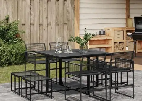 Set mobilier de grădină, 9 piese, poliratan - 1/5