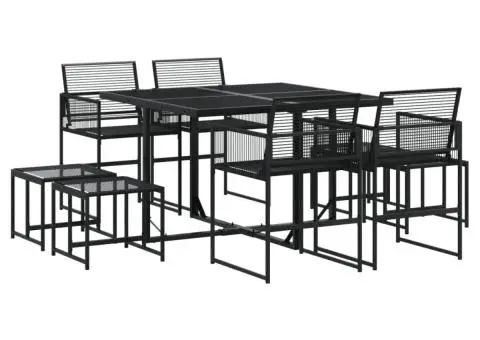 Set mobilier de grădină, 9 piese, poliratan - 2/5