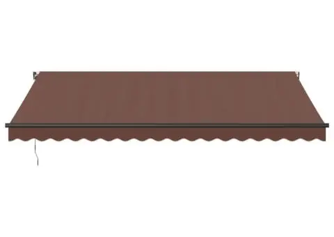 Copertina retractabilă manual, maro, 450x350 cm - 3/5
