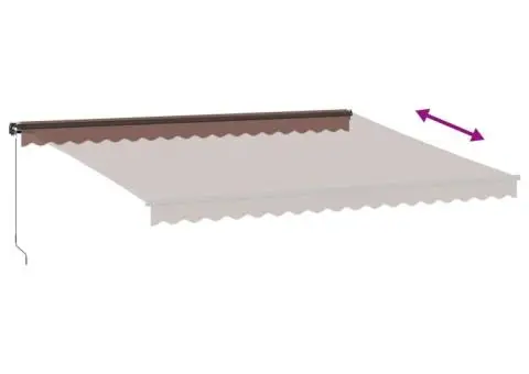 Copertina retractabilă manual, maro, 450x350 cm - 5/5