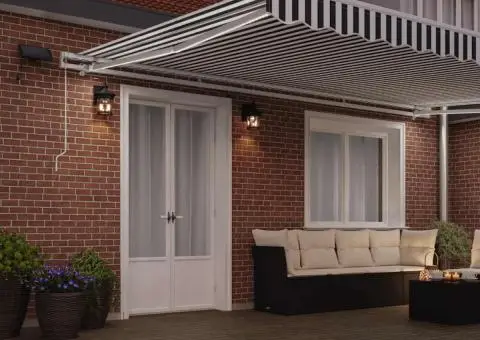 Copertină retractabilă manual cu LED, antracit/alb, 500x300 cm - 3/5