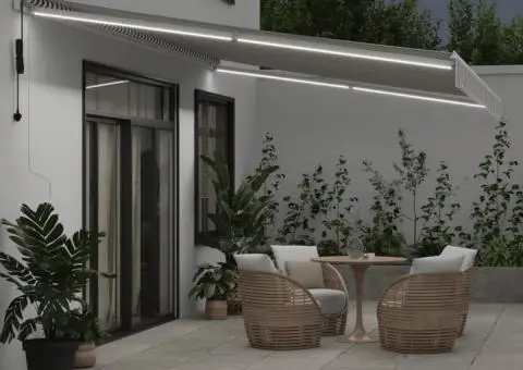 Copertină retractabilă automat cu LED, antracit/alb, 600x350 cm - 3/5