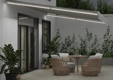 Copertină retractabilă manual cu LED, antracit/alb, 600x350 cm - 3/5