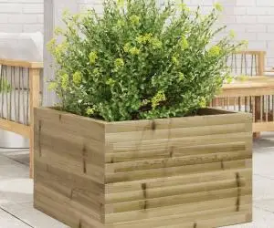 vidaXL Jardinieră de grădină, 70x70x46 cm, lemn de pin impregnat