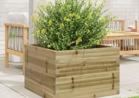 Jardinieră de grădină, 70x70x46 cm, lemn de pin impregnat - 3/5