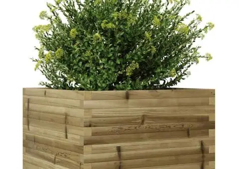Jardinieră de grădină, 70x70x46 cm, lemn de pin impregnat - 4/5