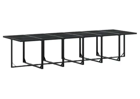 Set mobilier de grădină cu perne, 17 piese, negru, poliratan - 3/5