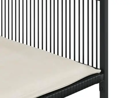 Set mobilier de grădină cu perne, 17 piese, negru, poliratan - 5/5