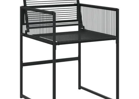 Set mobilier de grădină, 15 piese, negru, poliratan - 4/5