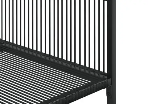 Set mobilier de grădină, 15 piese, negru, poliratan - 5/5