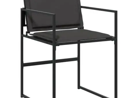 Set mobilier de grădină, 7 piese, cu perne, negru, textilenă - 4/5