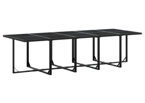 Set mobilier de grădină, 11 piese, cu perne, negru, textilenă - 3/5