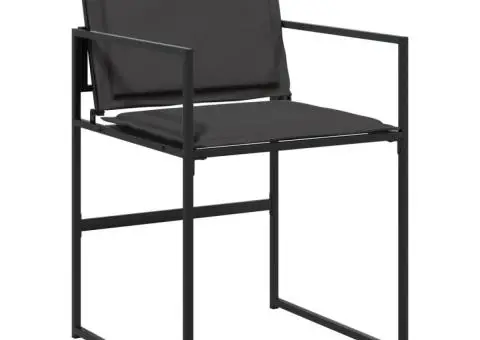 Set mobilier de grădină, 11 piese, cu perne, negru, textilenă - 4/5