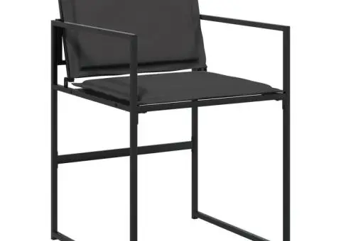 Set mobilier de grădină, 9 piese, cu perne, negru, textilenă - 4/5