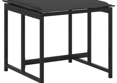 Set mobilier de grădină, 9 piese, cu perne, negru, textilenă - 5/5