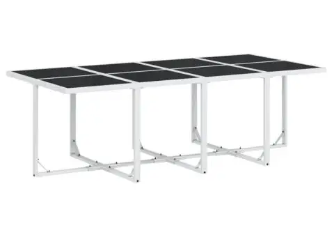 Set mobilier de grădină, 13 piese, cu perne, alb, textilenă - 3/5