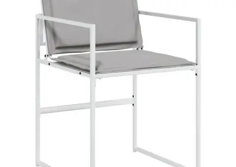 Set mobilier de grădină, 13 piese, cu perne, alb, textilenă - 4/5