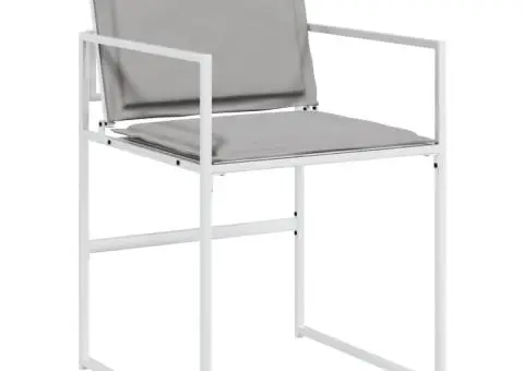 Set mobilier de grădină, 17 piese, cu perne, alb, textilenă - 4/5