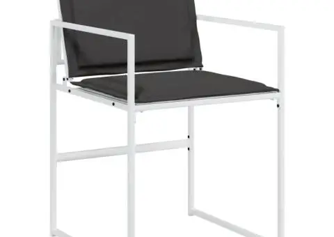 Set mobilier de grădină, 17 piese, cu perne, alb, textilenă - 4/5