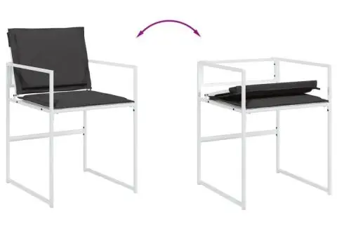 Set mobilier de grădină, 17 piese, cu perne, alb, textilenă - 5/5