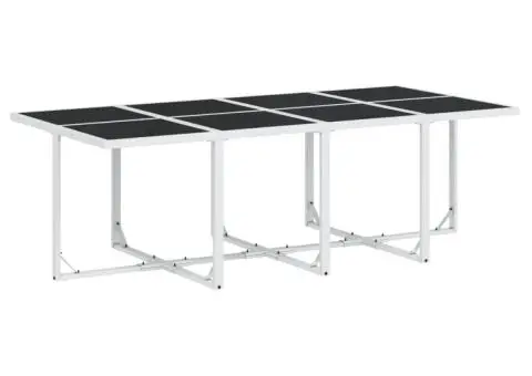 Set mobilier de grădină, 13 piese, cu perne, alb, textilenă - 3/5