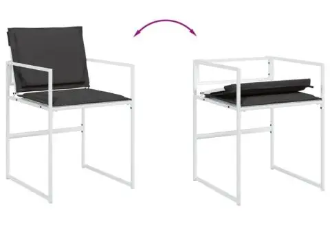 Set mobilier de grădină, 13 piese, cu perne, alb, textilenă - 5/5