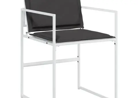 Set mobilier de grădină, 11 piese, cu perne, alb, textilenă - 4/5