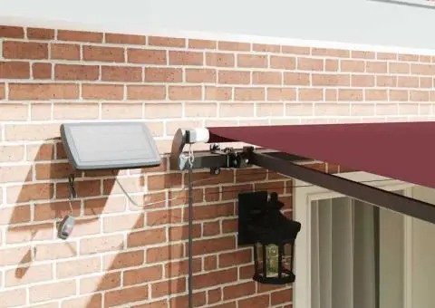 Copertina retractabilă manual cu LED-uri, vișiniu, 400x300 cm - 4/5