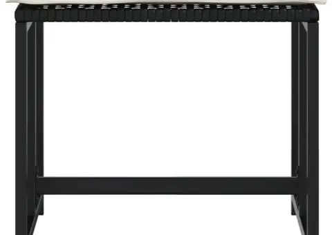 Scaune grădină cu perne, 4 buc. negru, poliratan - 4/5