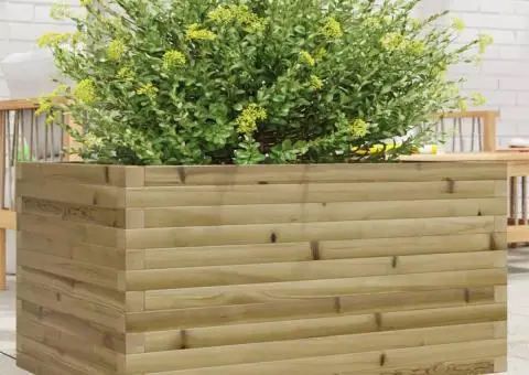 Jardinieră de grădină, 90x60x46 cm, lemn de pin impregnat - 1/5