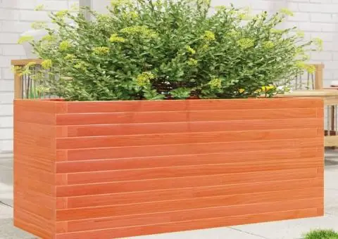 Jardinieră grădină, maro ceruit, 110x40x46 cm, lemn masiv pin - 1/5