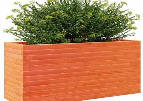 Jardinieră grădină, maro ceruit, 110x40x46 cm, lemn masiv pin - 4/5