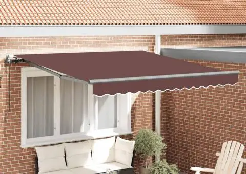 Copertina retractabilă automat, maro, 300x250 cm - 1/5