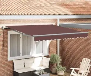 vidaXL Copertina retractabilă automat, maro, 300x250 cm