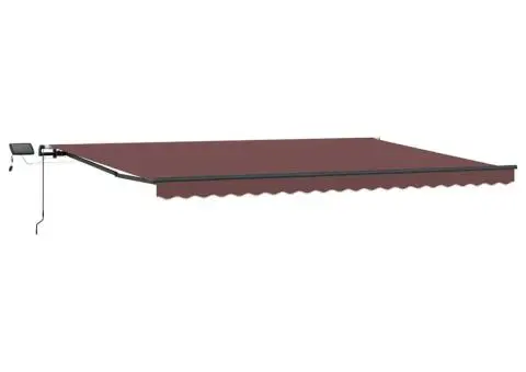Copertină retractabilă manual cu LED-uri, maro, 500x300 cm - 2/5