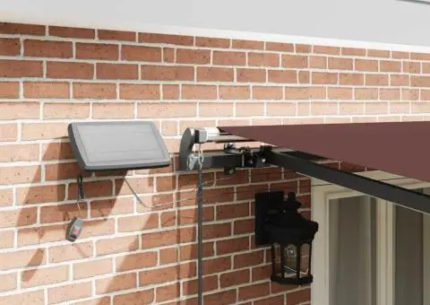 Copertină retractabilă manual cu LED-uri, maro, 500x300 cm - 4/5