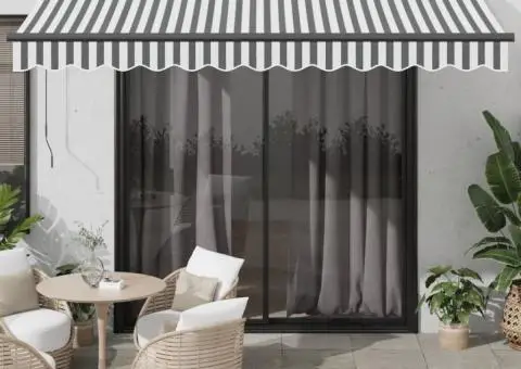 Copertină retractabilă automat LED-uri antracit/alb 350x250 cm - 1/5