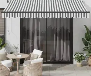 vidaXL Copertină retractabilă automat LED-uri antracit/alb 350x250 cm