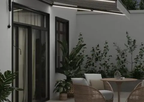 Copertină retractabilă automat LED-uri antracit/alb 350x250 cm - 3/5