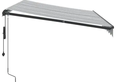 Copertină retractabilă automat LED-uri antracit/alb 350x250 cm - 5/5