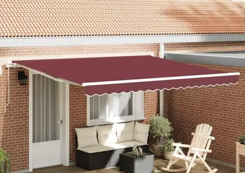 Copertina retractabilă manual, vișiniu, 400x300 cm - 1/5