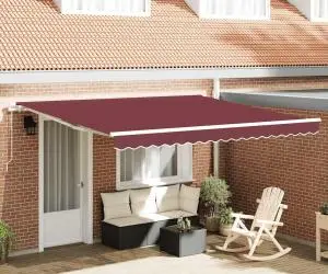 vidaXL Copertina retractabilă manual, vișiniu, 400x300 cm