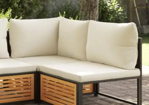 Canapea de grădină fără cotiere, cu perne, lemn masiv acacia - 1/5