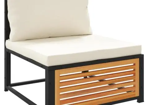 Canapea de grădină fără cotiere, cu perne, lemn masiv acacia - 2/5