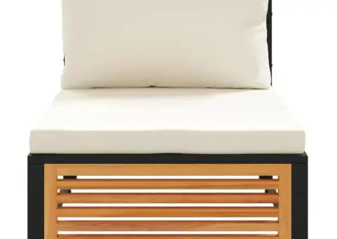 Canapea de grădină fără cotiere, cu perne, lemn masiv acacia - 4/5