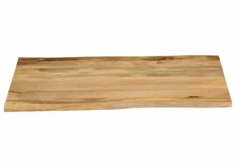 Blat masă cu margini naturale, 100x80x2,5 cm, lemn masiv mango - 3/5