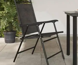 vidaXL Scaune pliante de grădină, 8 buc., gri melange, oțel/textilene