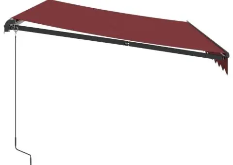 Copertina retractabilă manual, vișiniu, 350x250 cm - 4/5