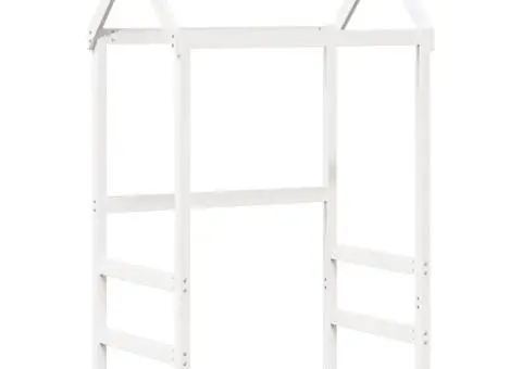 Pat de zi cu acoperiș, alb, 80x200 cm, lemn masiv de pin - 5/5