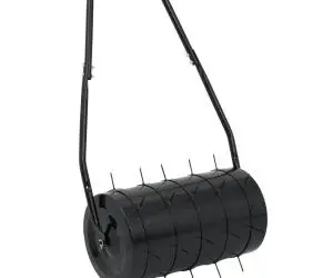 vidaXL Tăvălug gazon de grădină cleme de aerisire negru 42 L fier/oțel